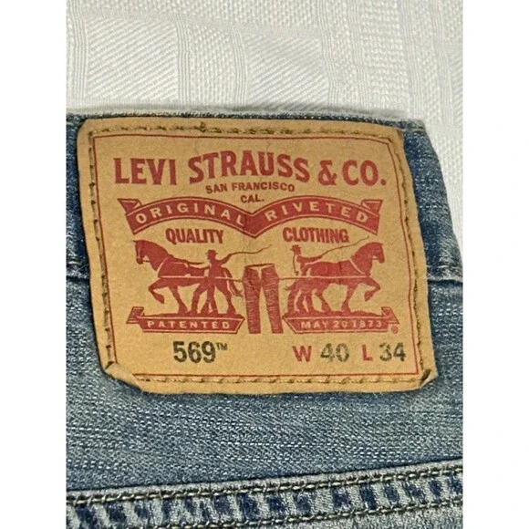 NEW! Levi's Levis 569 Mens Loose Straight Fit Light Blue Jeans Size 40 X 34 NWT - Picture 8 of 13